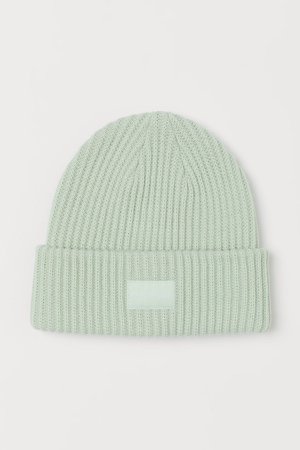 Rib-knit Hat - Green