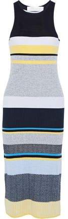 Victoria, Victoria Beckham Striped Ribbed-knit Midi Dress