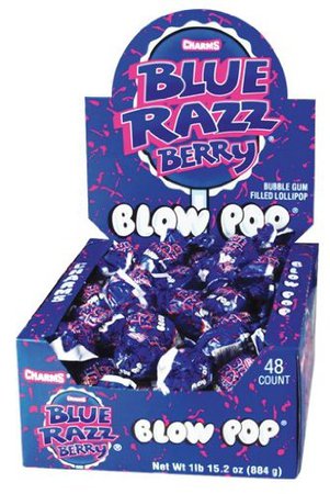 Charms Blow Pops Sabor a bayas azul Razz, caja de 48 unidades: Amazon.com: Grocery & Gourmet Food