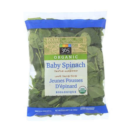 Organic Baby Spinach, 5 Oz., 5 oz, 365 Everyday Value® | Whole Foods Market