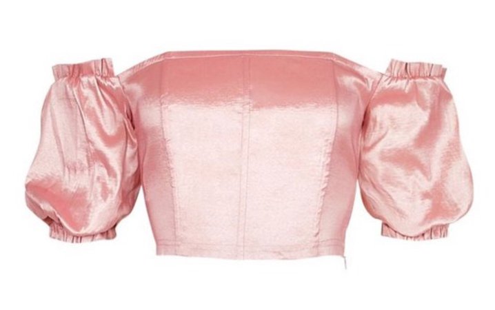 pink puff sleeve top