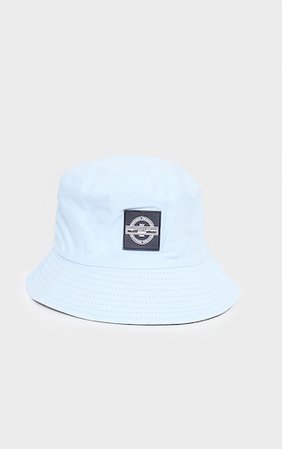 Prettylittlething Blue Branded Bucket Hat | PrettyLittleThing USA