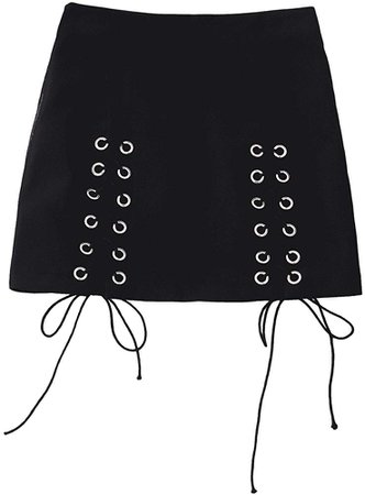 Women's Sexy Punk High Waist Lace-Up Bandage Bodycon Mini Tight Skirt (Small) Black at Amazon Women’s Clothing store