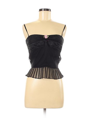 Betsey Johnson 100% Polyester Solid Black Sleeveless Blouse Size 6 - 73% off | thredUP