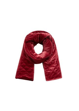 MANGO Velvet quilted scarf