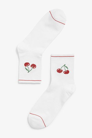 Sporty sock - Cherry print - Socks & Tights - Monki WW