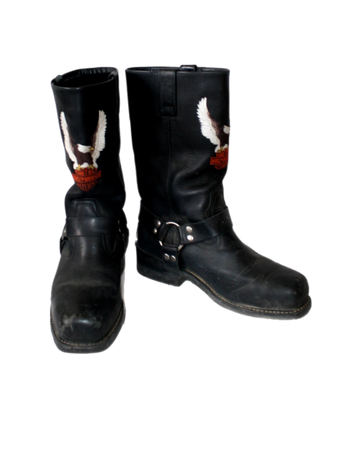 vintage 1990s Harley Davidson biker boots shoes