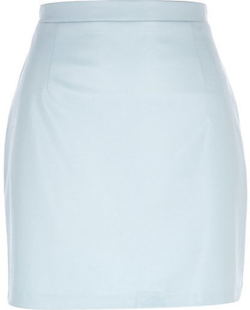 baby blue leather skirt
