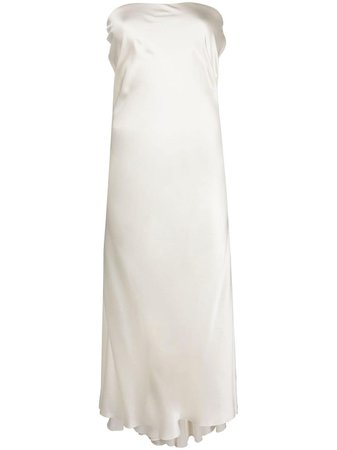 Saint Laurent Strapless Silk Dress - Farfetch