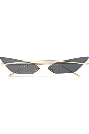 Black Skinny Demon cat-eye gold-tone sunglasses | Poppy Lissiman | NET-A-PORTER