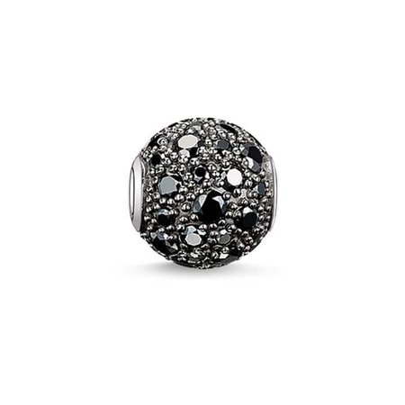 Black crushed pavé karma bead | House of Fraser GBP59