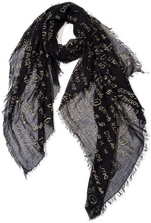 Golden Doodle Print Scarf By Look By M (Black) at Amazon Women’s Clothing store