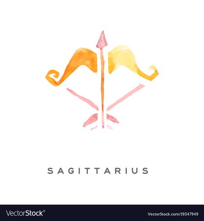 Sagittarius sign part zodiacal system Royalty Free Vector