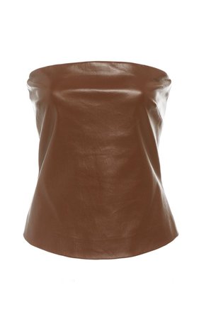Rosetta Getty Women's Brown Bandeau Leather Top