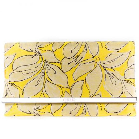 Carolina Herrera Brocade Yellow Clutch - Voyage In Style.us