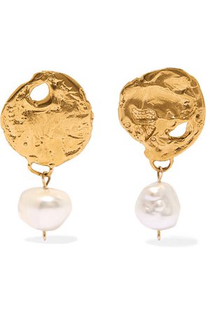 Alighieri | Beacon gold-plated pearl earrings | NET-A-PORTER.COM