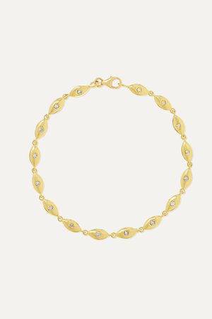 Gold Mini Evil Eye 18-karat gold diamond bracelet | Jennifer Meyer | NET-A-PORTER