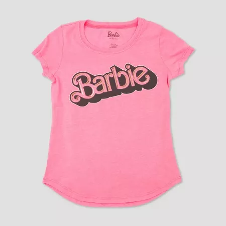 Girls' Barbie Short Sleeve T-Shirt - Pink M : Target