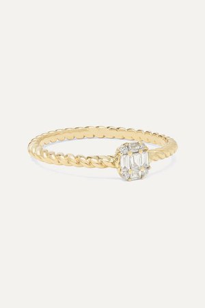 STONE AND STRAND Shield of Strength gold diamond ring