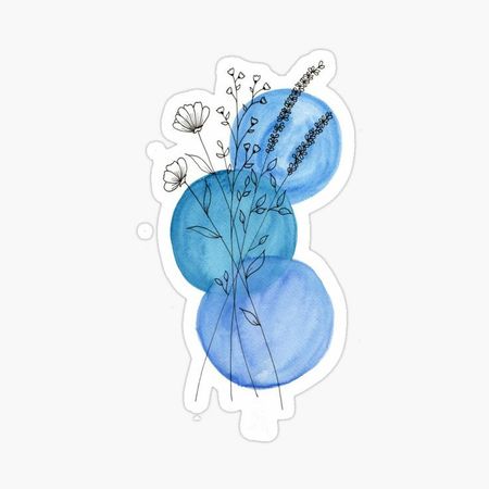 blue flower sticker