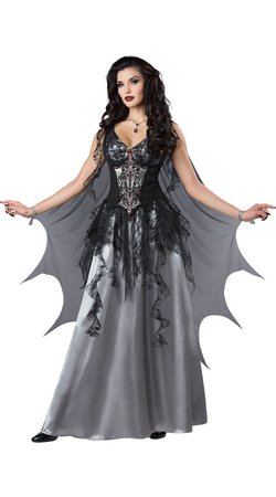 Dark Vampire Countess Costume, Gray Vampire Dress Gothic Costume - Yandy.com