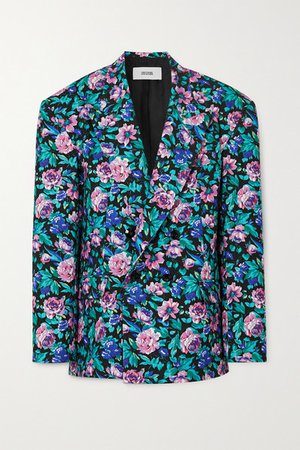 Christopher John Rogers | Double-breasted floral-print cotton jacket | NET-A-PORTER.COM