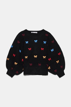 SWEATER WITH TIES - BEST SELLERS-WOMAN | ZARA United States black