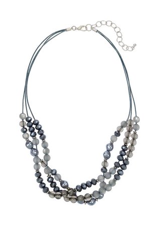 Belk Silver Tone 20" 3-Row Short Gray Pearl Necklace
