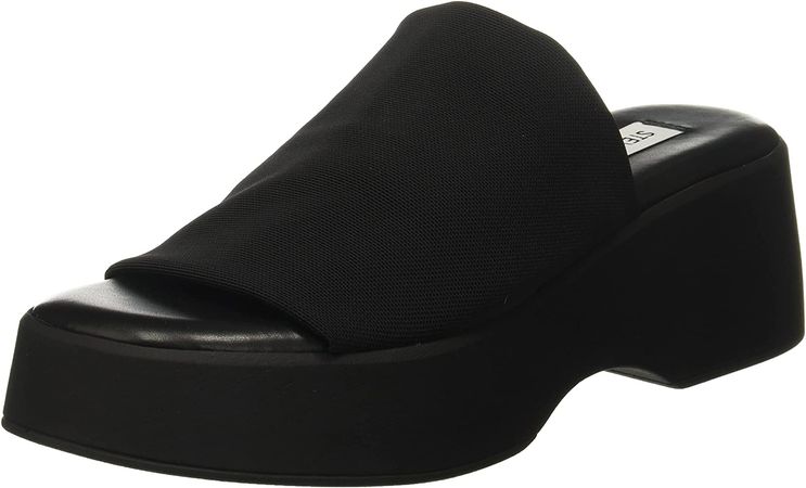 Amazon.com | Steve Madden womens Slinky30 Wedge Sandal, Black, 7 US | Platforms & Wedges