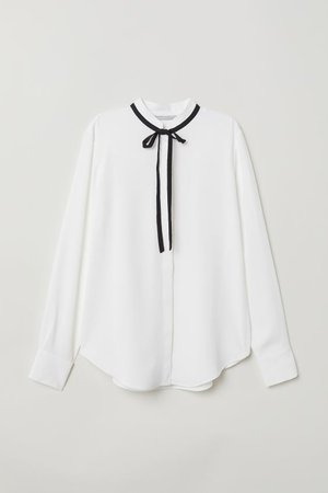 Camisa em crepe - Branco - SENHORA | H&M PT