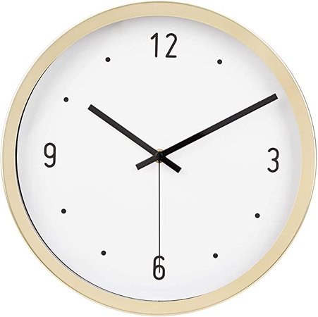 Amazon.com: AmazonBasics 12" Dot Wall Clock, Brass: Home & Kitchen
