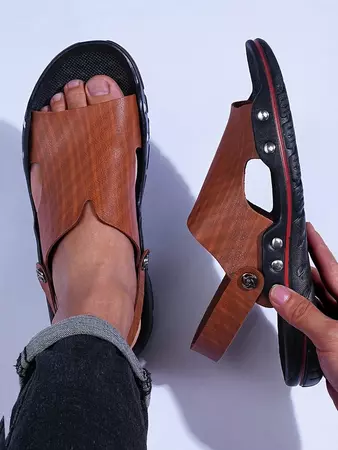 Men Studded Decor Cut Out Slingback Sandals | SHEIN USA