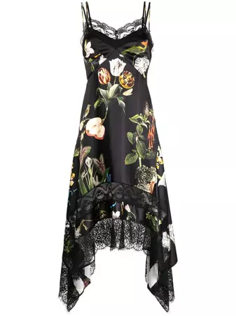 Monse floral-print Asymmetric Slip Dress - Farfetch