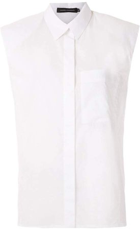 Andrea Marques structured shoulders sleeveless shirt