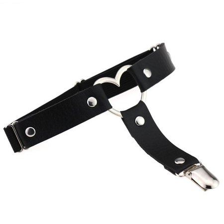 Sexy Women Punk Goth Heart PU Leather Elastic Garter Belt Leg Thigh Ring Suspender Stockings Belt Leg Chain Harness Body Jewelry|Body Jewelry| - AliExpress