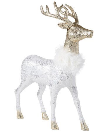 Holiday Lane Shine Bright Silver and Gold Glitter Reindeer, Created for Macy's & Reviews - Holiday Figurines - Home - Macy's