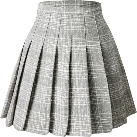 Amazon.com: Hoerev Women Girls Versatile Plaid Pleated Skirt with Shorts for Cold Weather Grey : Clothing, Shoes & Jewelry