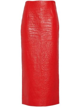 Prada crocodile-effect Leather Midi Skirt - Farfetch