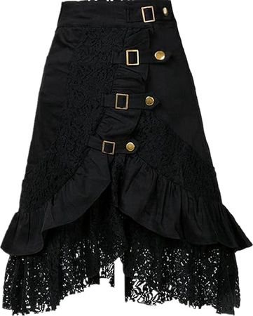 Taiduosheng Women's Steampunk Gothic Clothing Vintage Cotton Black Lace Skirts X-Large at Amazon Women’s Clothing store