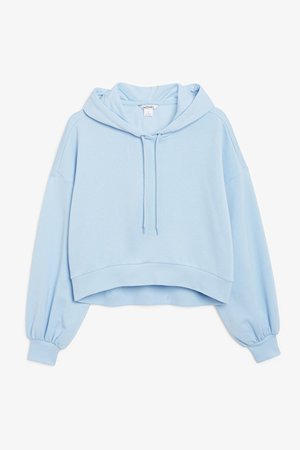 Cropped hoodie - Light blue - Sweatshirts & hoodies - Monki WW