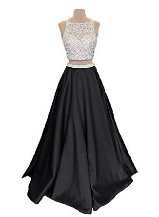 black 2 piece prom dress