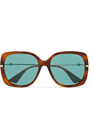 Gucci | Oversized square-frame tortoiseshell acetate and gold-tone sunglasses | NET-A-PORTER.COM