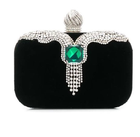 black green emerald clutch