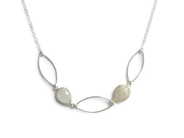 Marquis and Moonstone Necklace in Sterling Silver, Gemstone Necklace – Fabulous Creations Jewelry