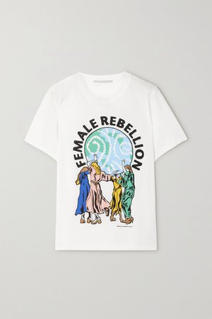 White International Women's Day printed cotton-jersey T-shirt | Stella McCartney | NET-A-PORTER