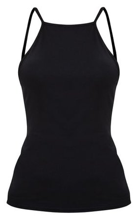 Black Jersey Low Back Vest | Tops | PrettyLittleThing