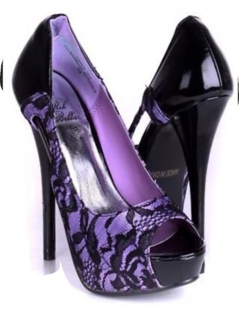purple and black shoes