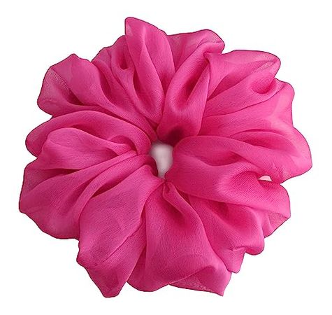 Amazon.com: 38 Colors Available, Big Scrunchies for Hair, Soft Cheer Chiffon large Ponytail Holder, Cute Birthday Gift for Women Girl Teen, Holiday Accessory (Hot Pink) : Handmade Products