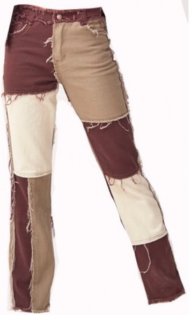 Jaded London Patchwork Jeans Brown