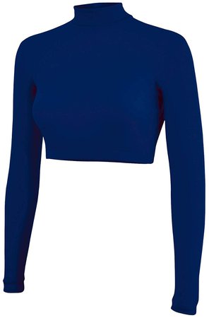 Cropped Cheer Bodysuit - Long Sleeve Cheerleading Turtleneck Crop Top - 100% Nylon Stretch Body Suit For Cheerleaders Chassé BR400 [1540970293-92057] - $24.30